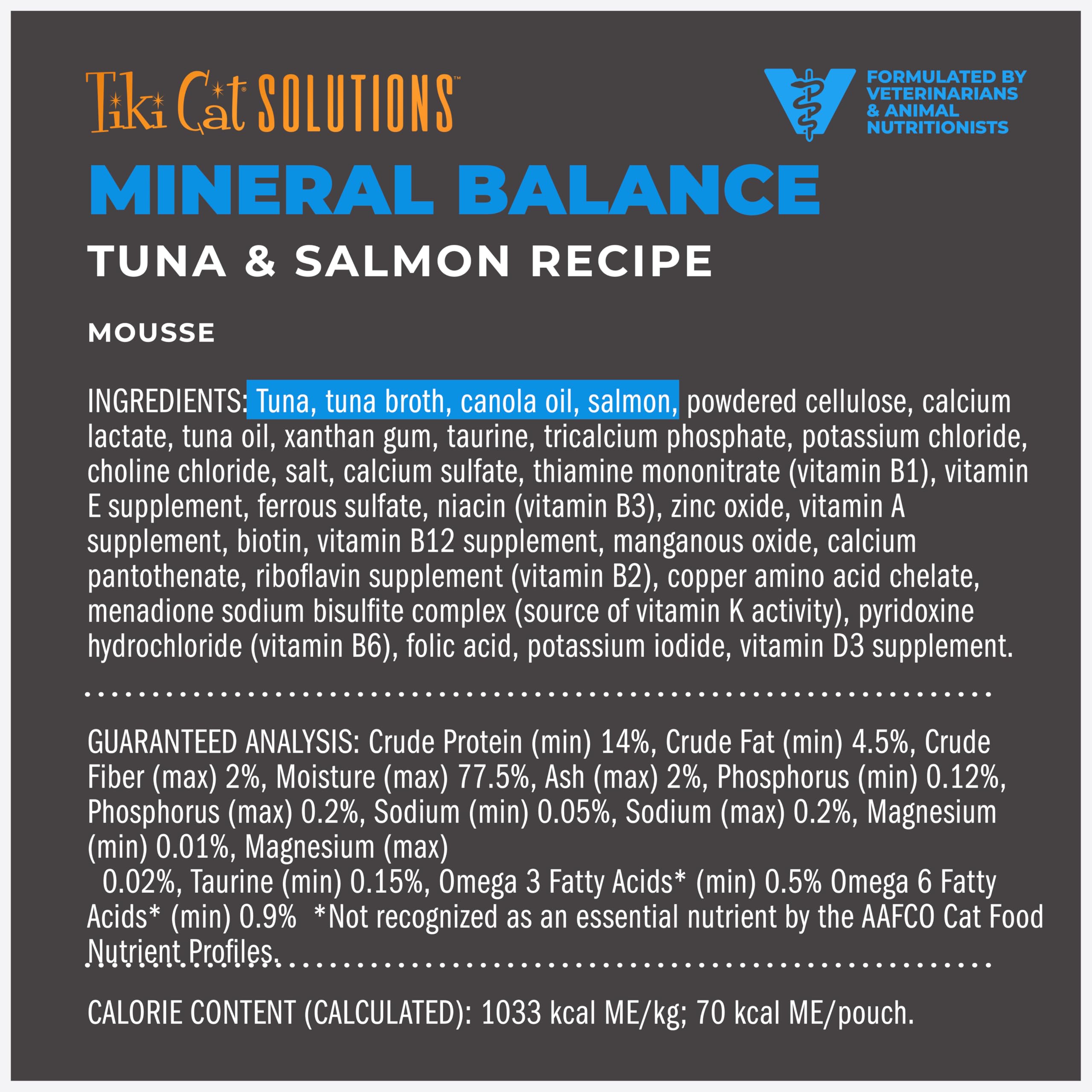 Tiki Cat Solutions Mineral Balance Mousse, hydratation accrue pendant les repas.