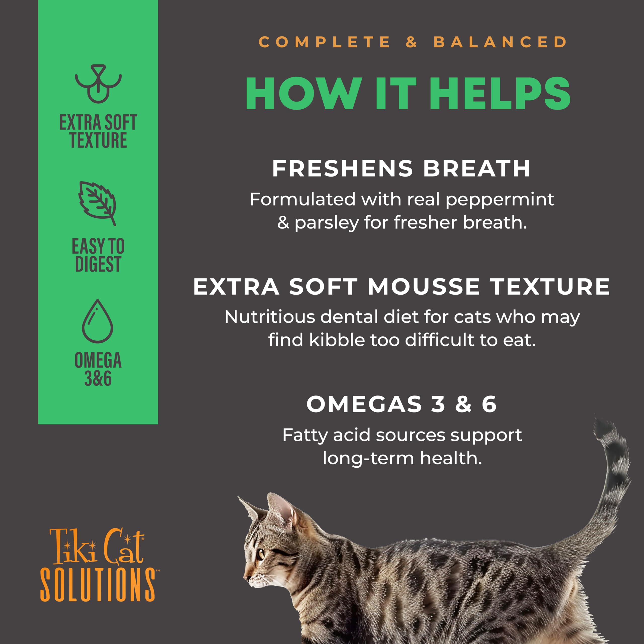 Tiki Cat Solutions Mousse Dentaire : oméga 3 et 6 pour peau et pelage