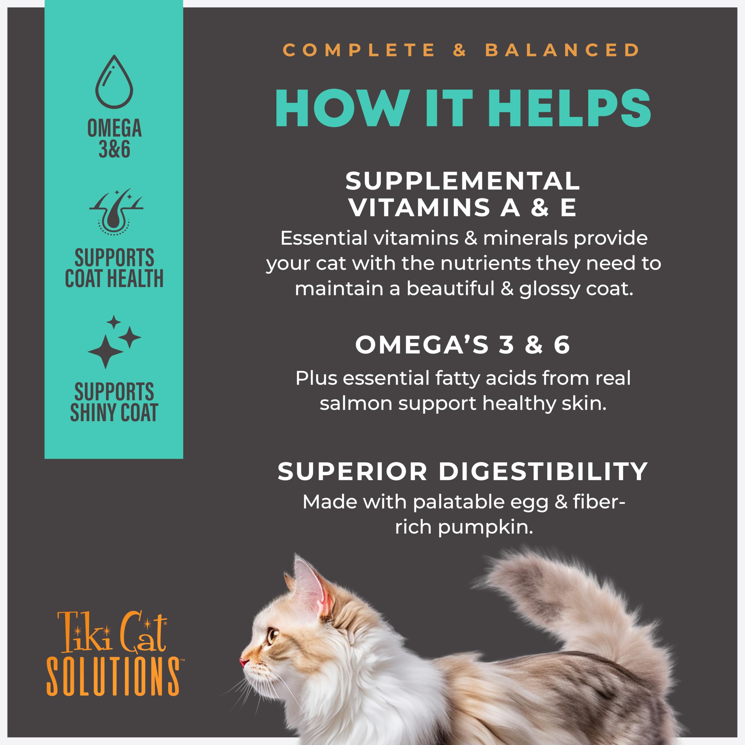 Soutien peau-poil avec Tiki Cat Solutions Mousse