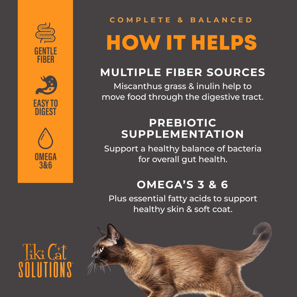 Tiki Cat Solutions Digestion : sans pommes de terre ni céréales.