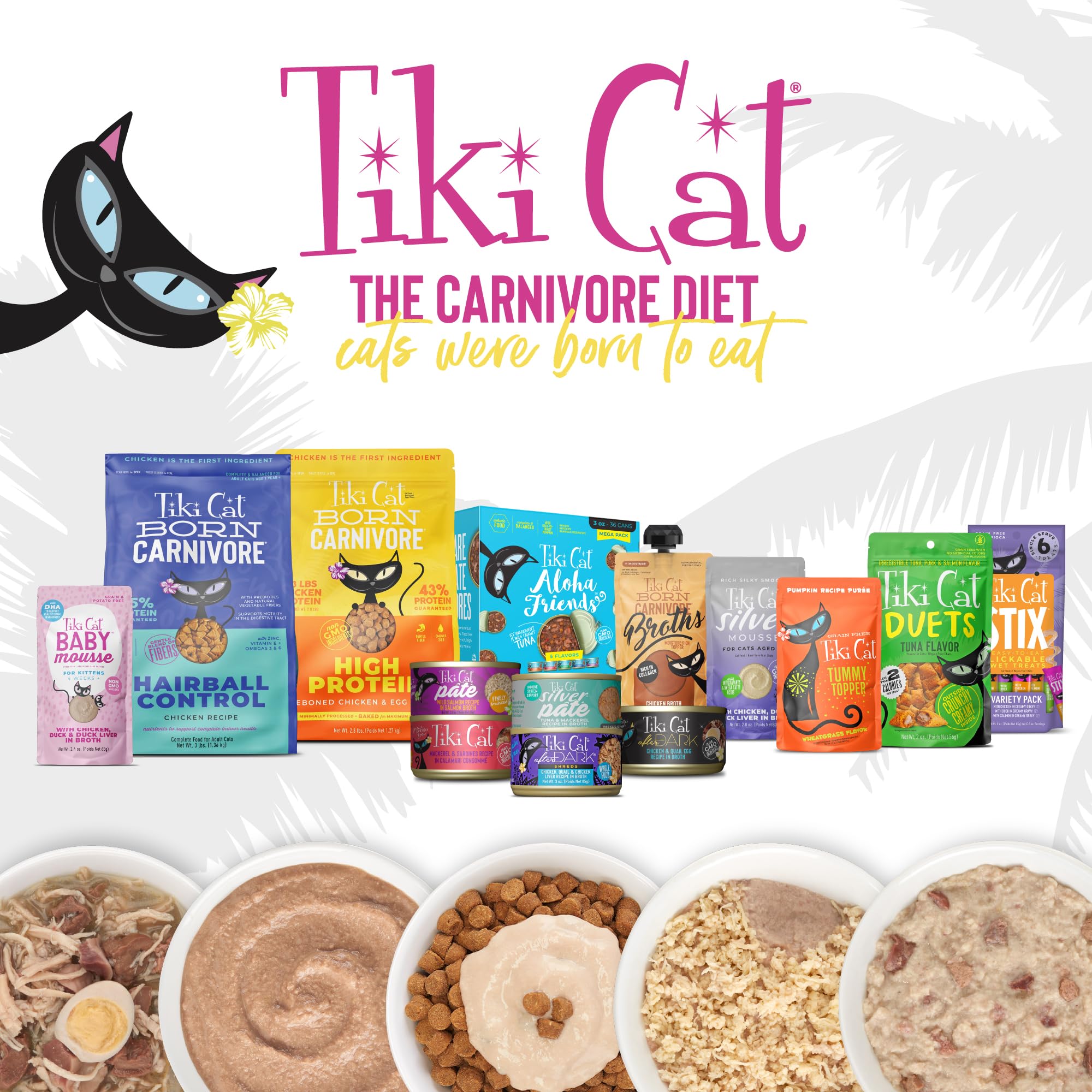 Friandise légère prête à servir avec Tiki Cat Topper.