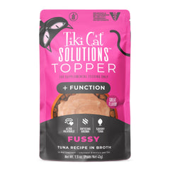 Tiki Cat Solutions Topper Fussy thon bouillon poche, allure appétissante et parfum riche.