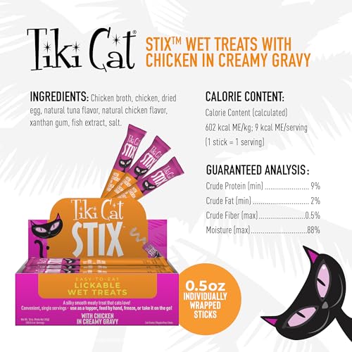 Texture mousse douce Tiki Cat Stix, agréable pour l’alimentation.