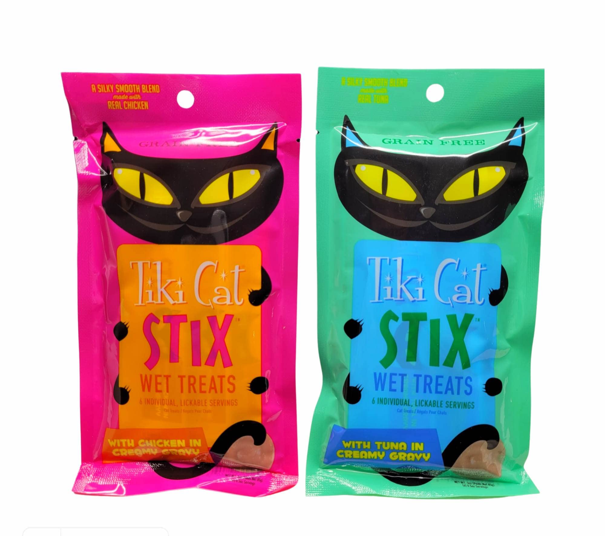 Tiki Cat Stix mousse de thon, friandise protéinée prête à être servie sur croquettes