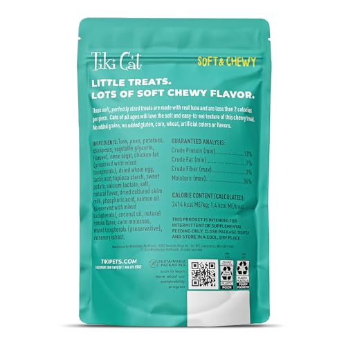 Texture mou et moelleuse des friandises Tiki Cat au thon