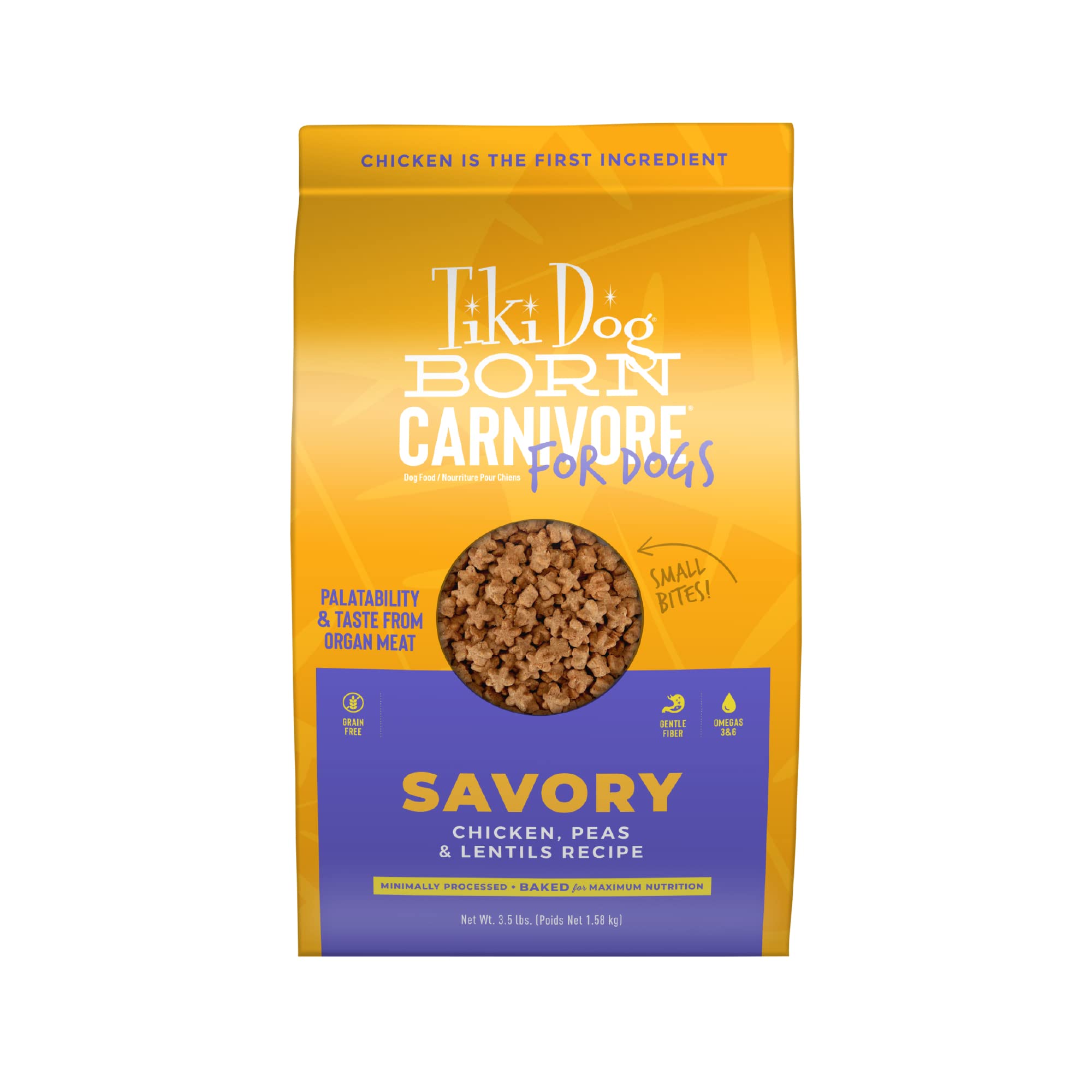 Tiki Dog Born Carnivore – croquettes au poulet, croquettes croustillantes parfaites pour petits chiens