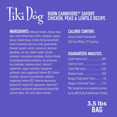 Tiki Dog Born Carnivore – protéines réelles de poulet et foie pour un goût riche et appétissant