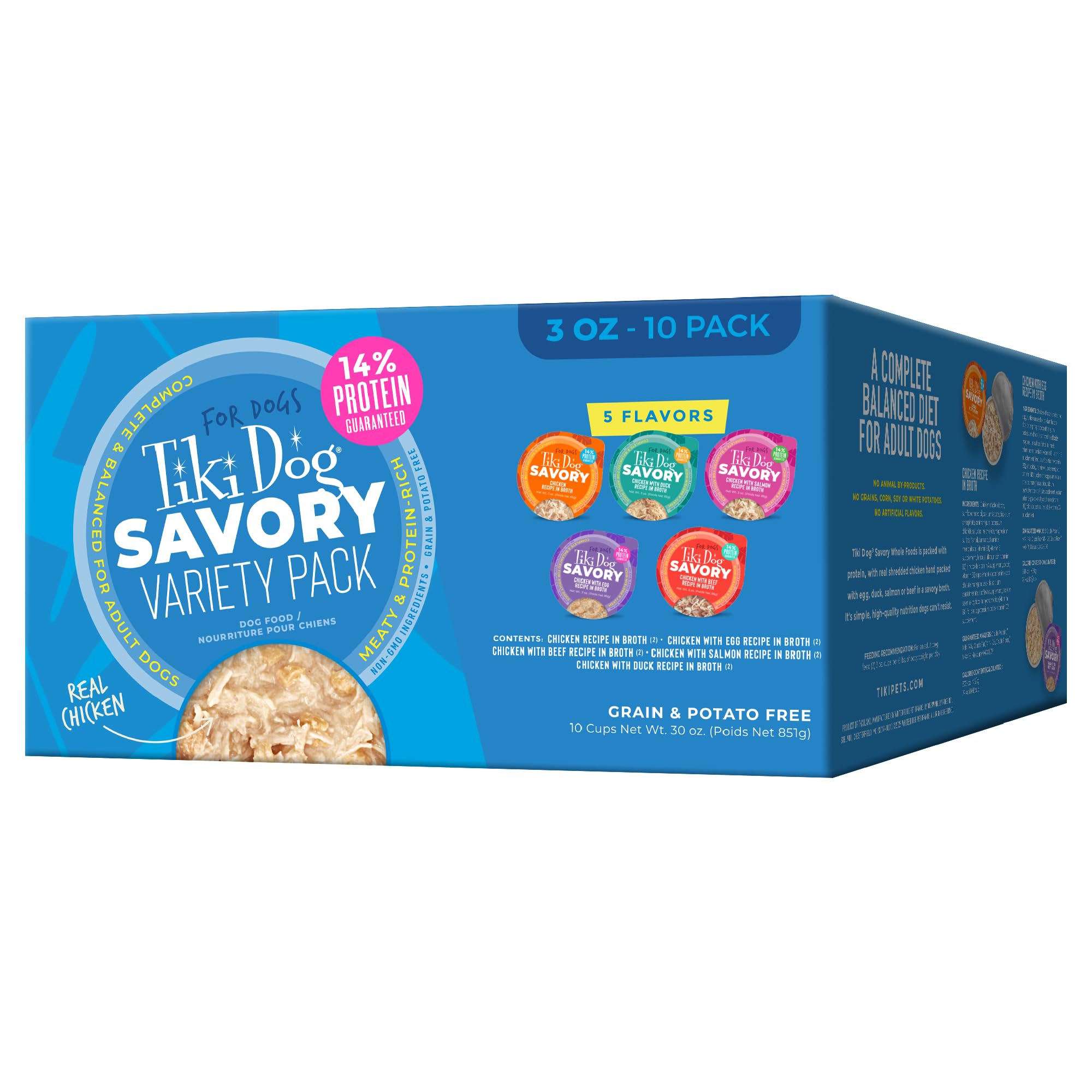 Pack Savoureux Tiki Dog 3onces : ensemble prêt pour le repas