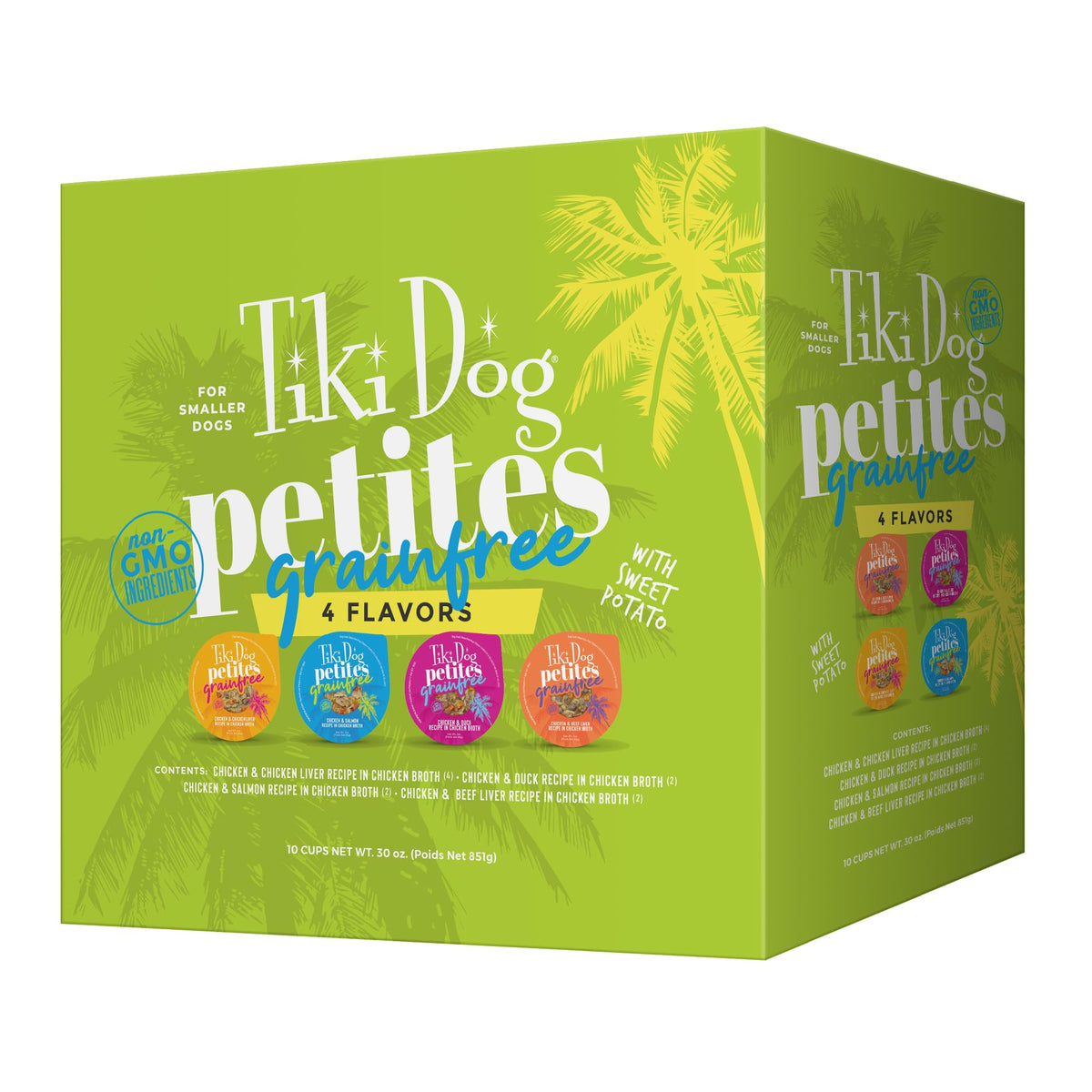 Tiki Dog Petites Grain Free, boîtes 3oz, repas humide pour petits chiens