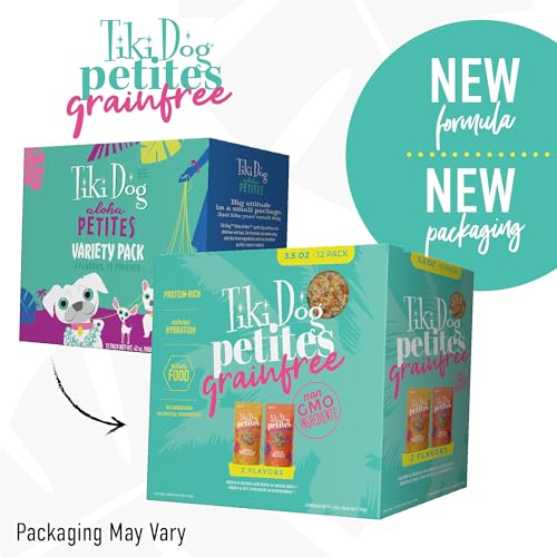 Tiki Dog Petites : morceaux poulet et foie de poulet et boeuf, repas équilibré.
