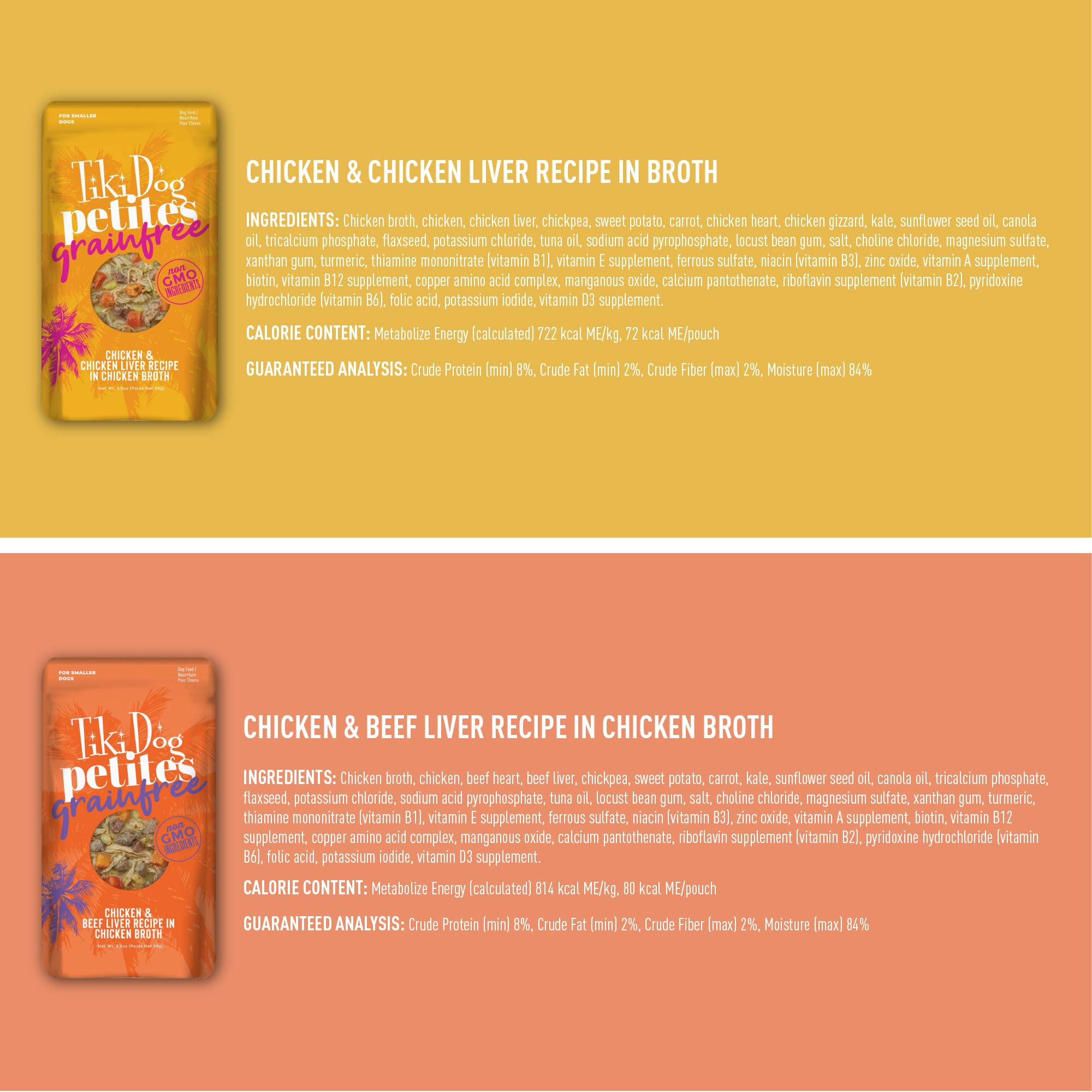 Tiki Dog Petites: sans céréales, recette complète adaptée aux chiens sensibles.