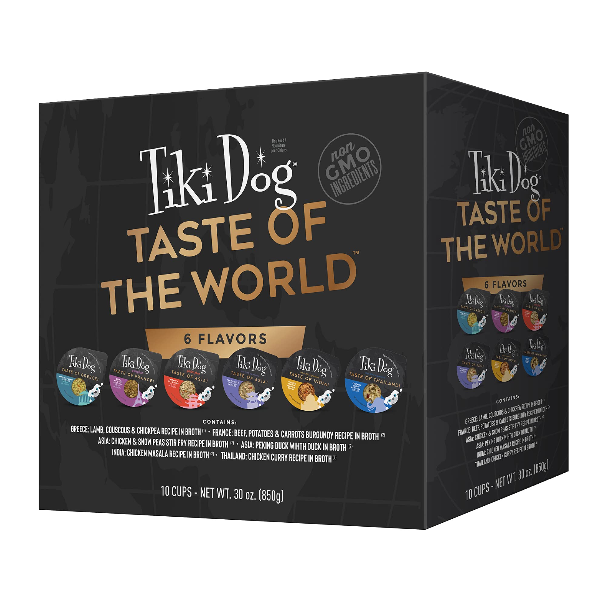 Tiki Dog Taste of The World Carbonara en bouillon, expérience gustative riche pour chiens actifs.
