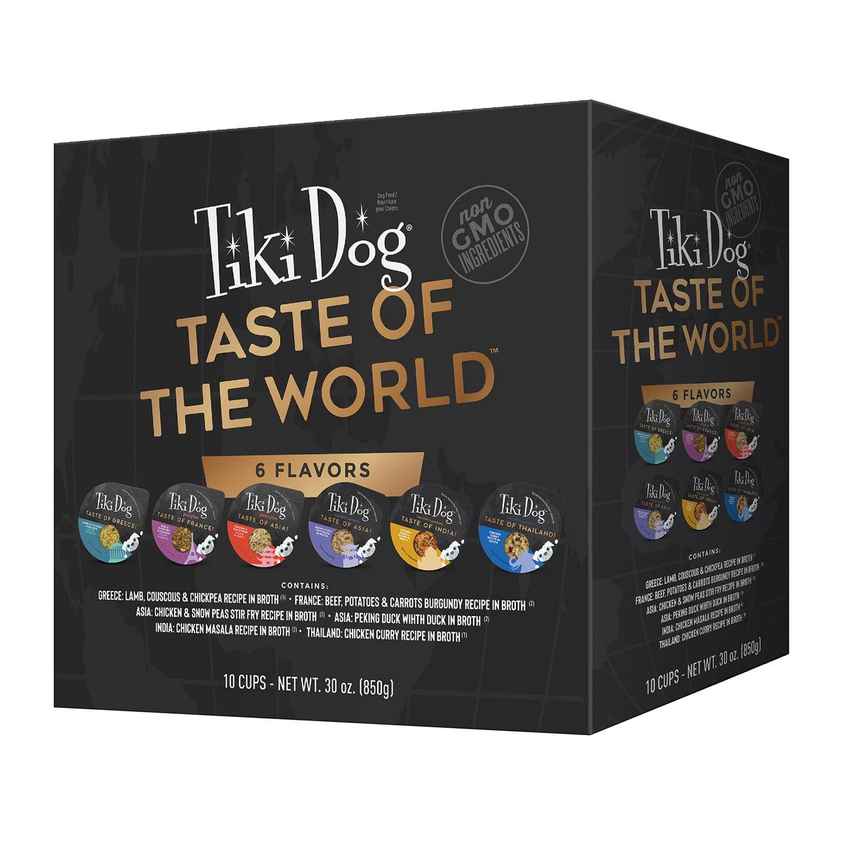 Tiki Dog Taste of The World Carbonara en bouillon, expérience gustative riche pour chiens actifs.
