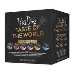 Tiki Dog Taste of The World Carbonara en bouillon, expérience gustative riche pour chiens actifs.