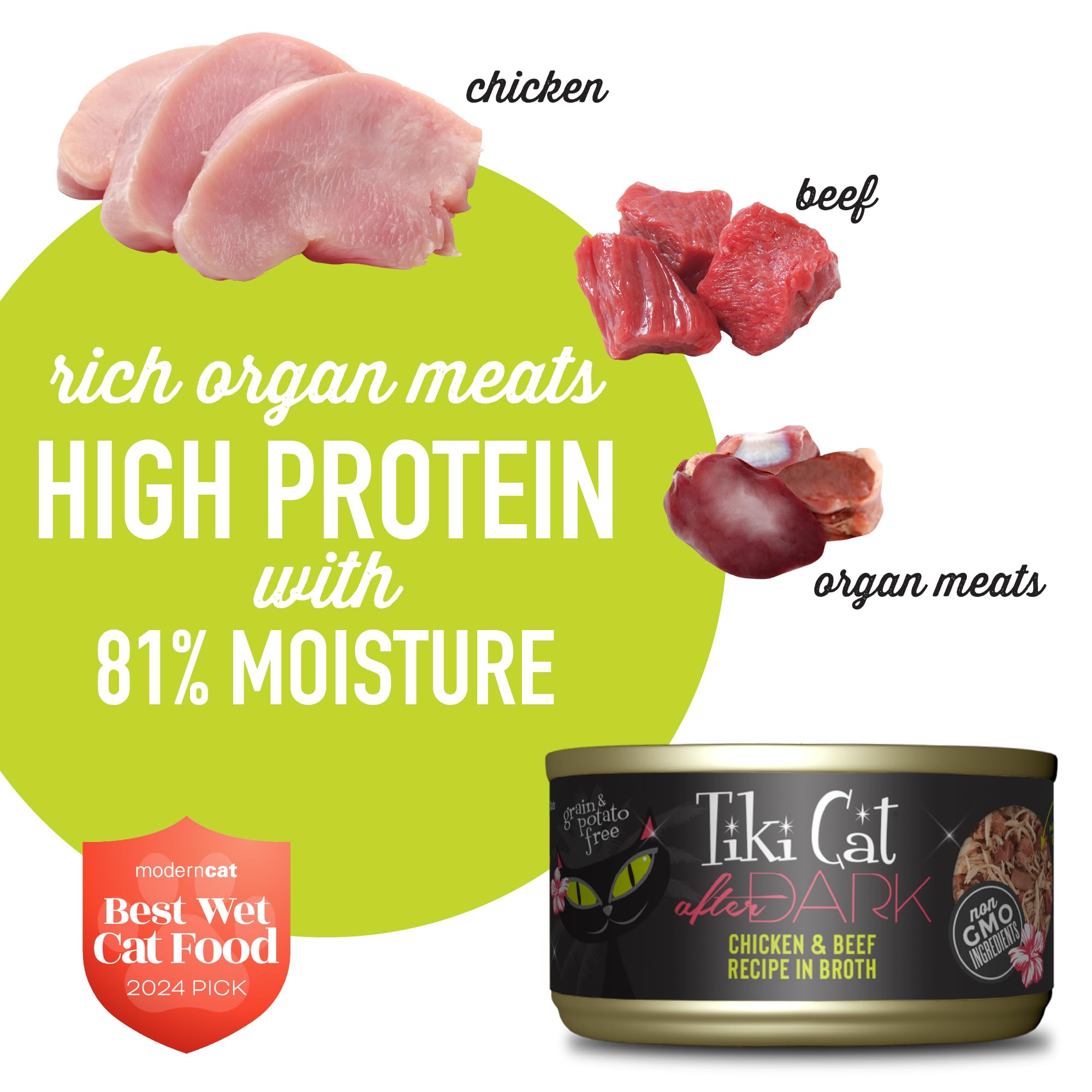 TIKI PETS After Dark: morceaux boeuf dans bouillon doux, appétence soutenue.