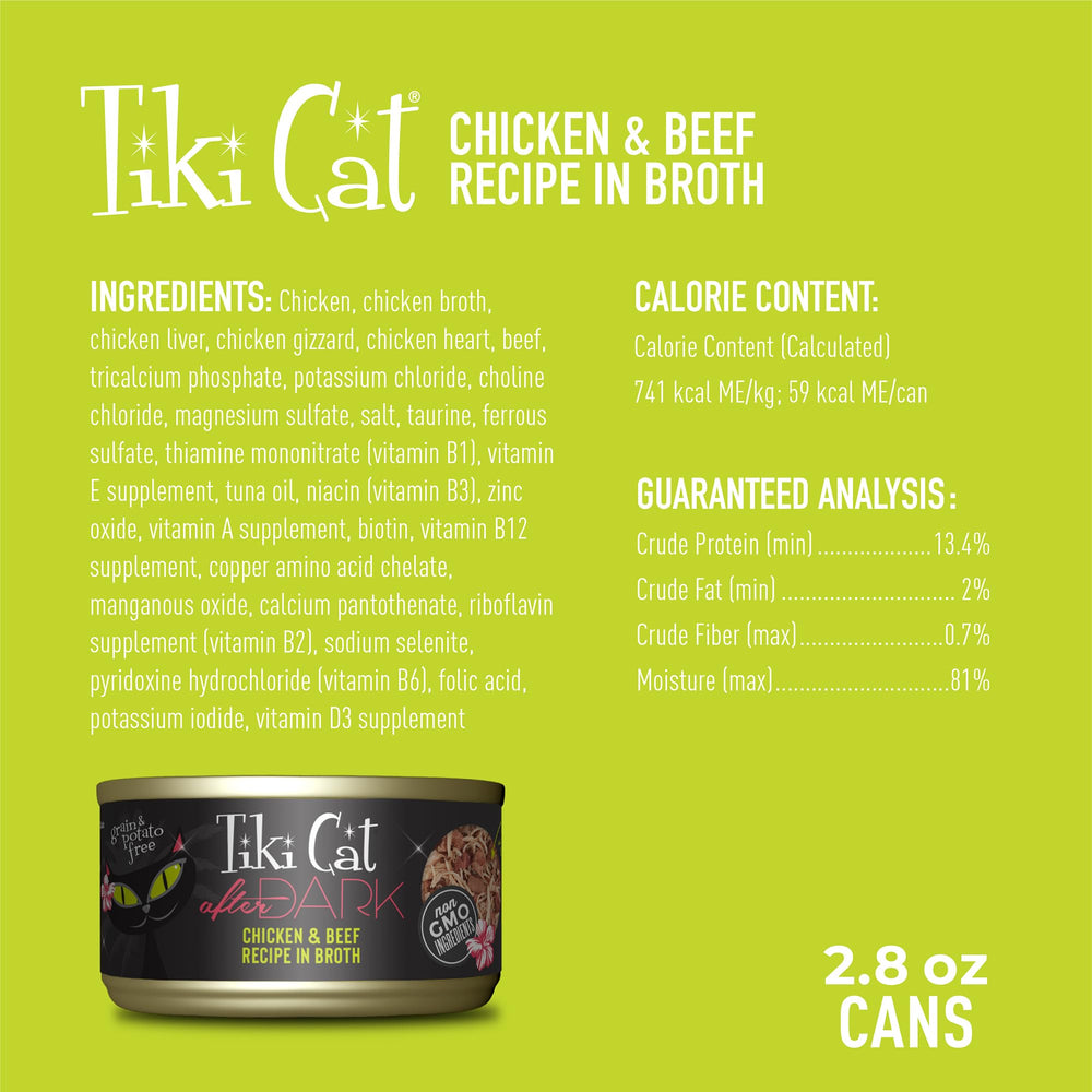 TIKI PETS After Dark: morceaux poulet dans bouillon doux, texture agréable.