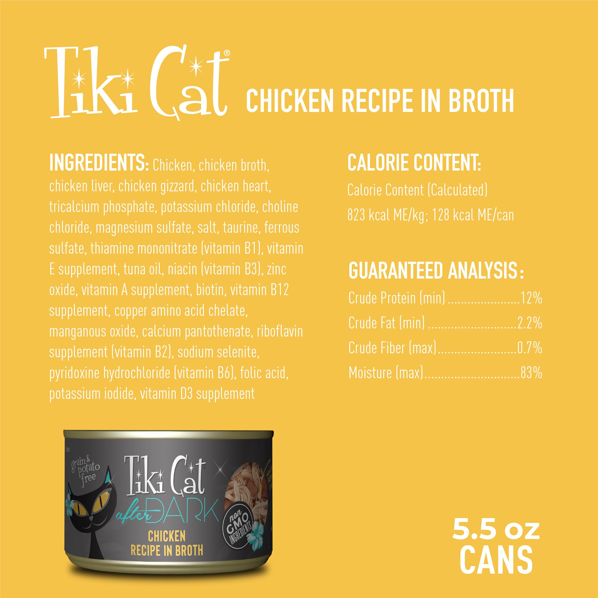 Tiki Pets After Dark protéines élevées pour chat adulte.