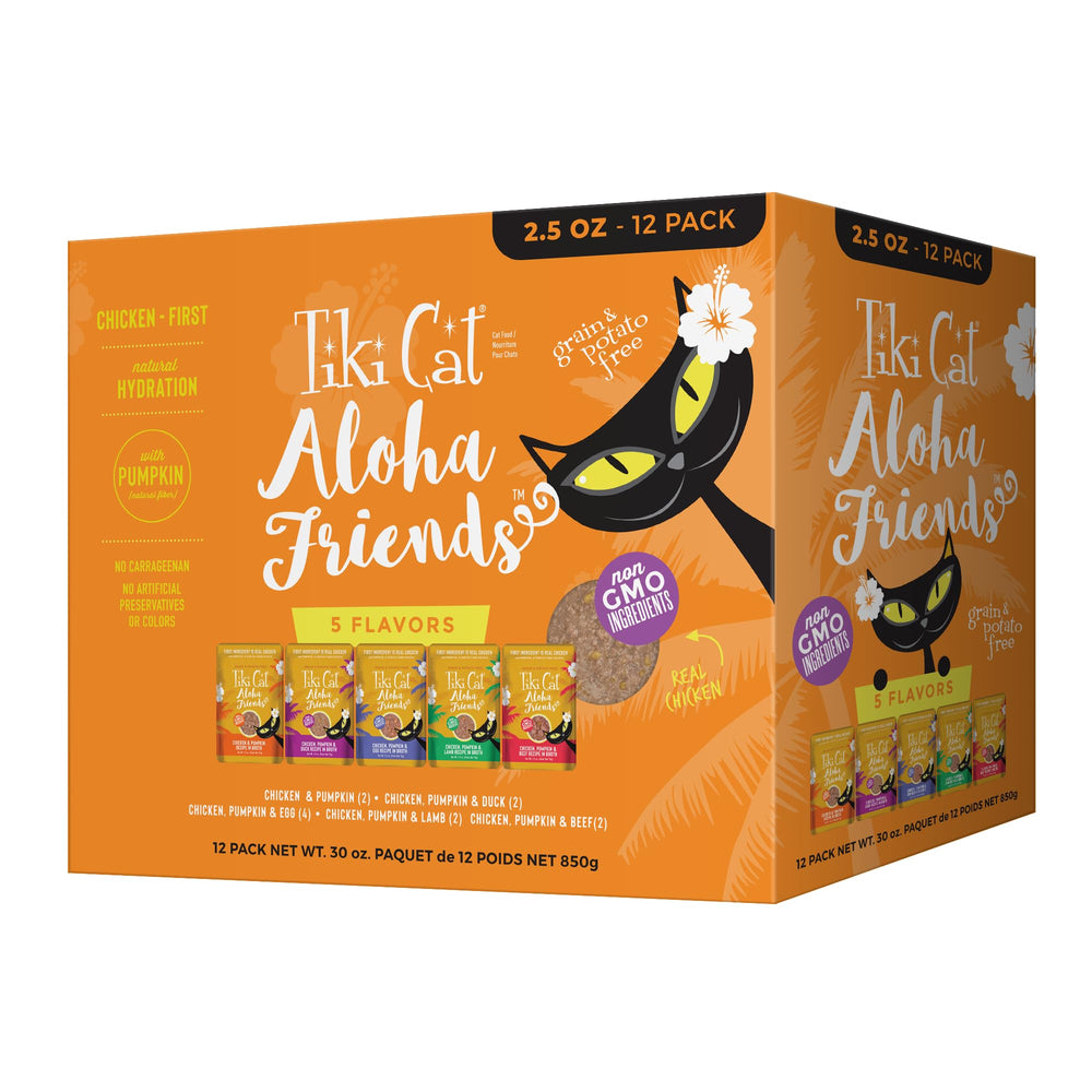 Tiki Pets Aloha Friends – variété de sachets pour chat, saveurs variées et pratique