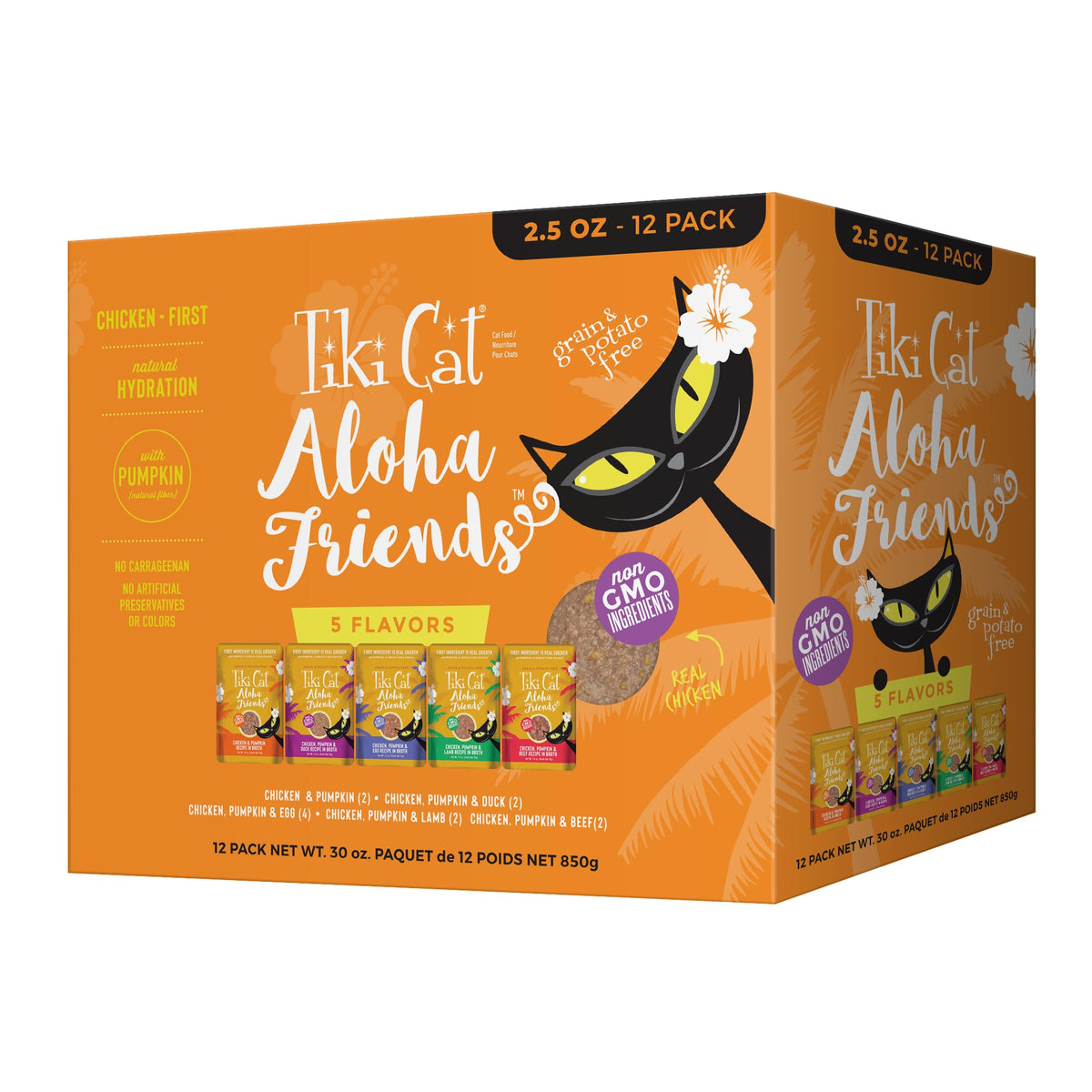 Tiki Pets Aloha Friends – variété de sachets pour chat, saveurs variées et pratique