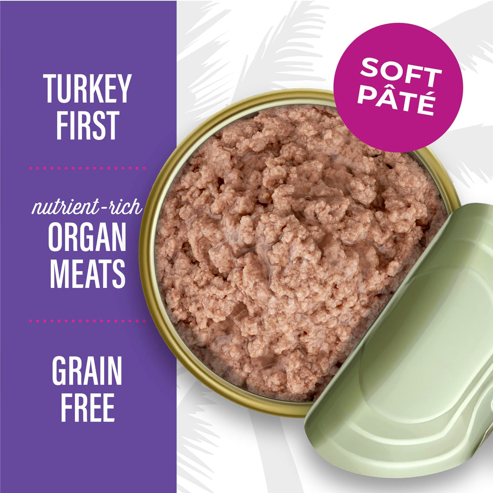 TIKI PETS Après Nuit Pâté Dinde: texture douce adaptée à l’alimentation quotidienne.