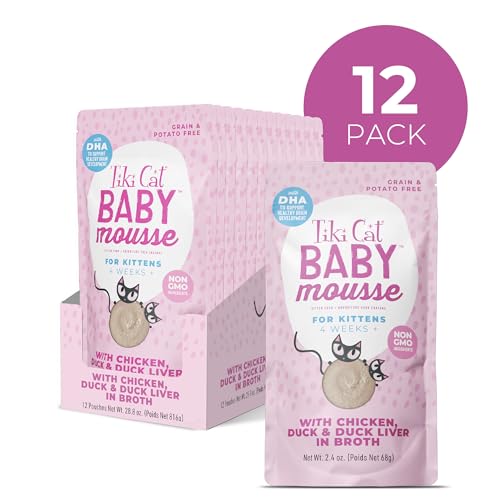 TIKI PETS Baby Mousse, texture soyeuse prête à servir pour chatons.