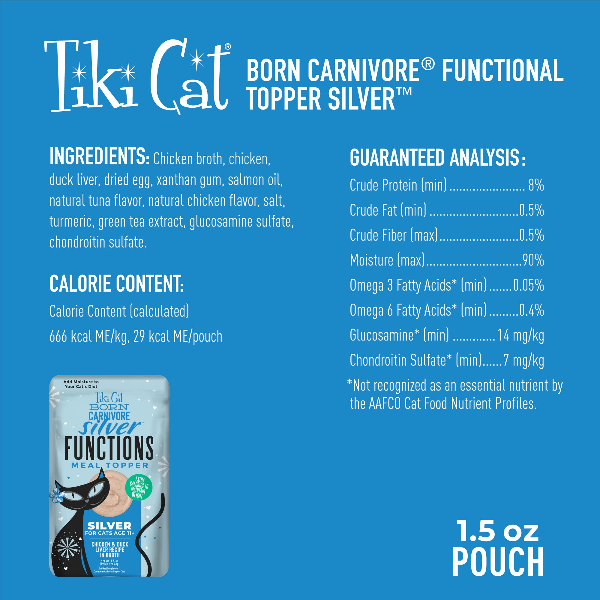 Topper Tiki Cat Born Carnivore Silver – bouillon riche pour l'hydratation