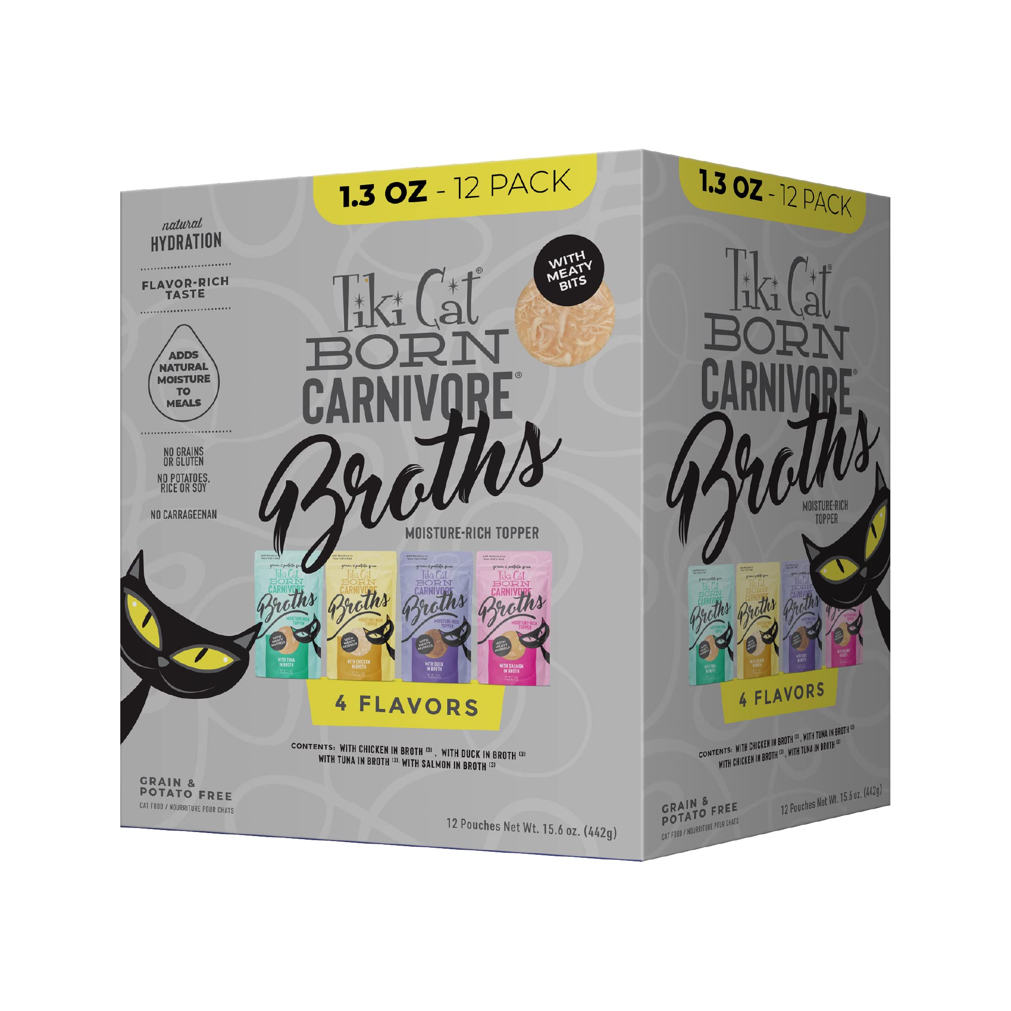 TIKI PETS Bouillons carnivores – pack découverte variété