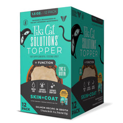 Garniture poil saumon bouillon Tiki Cat Solutions pour hydrater le pelage.