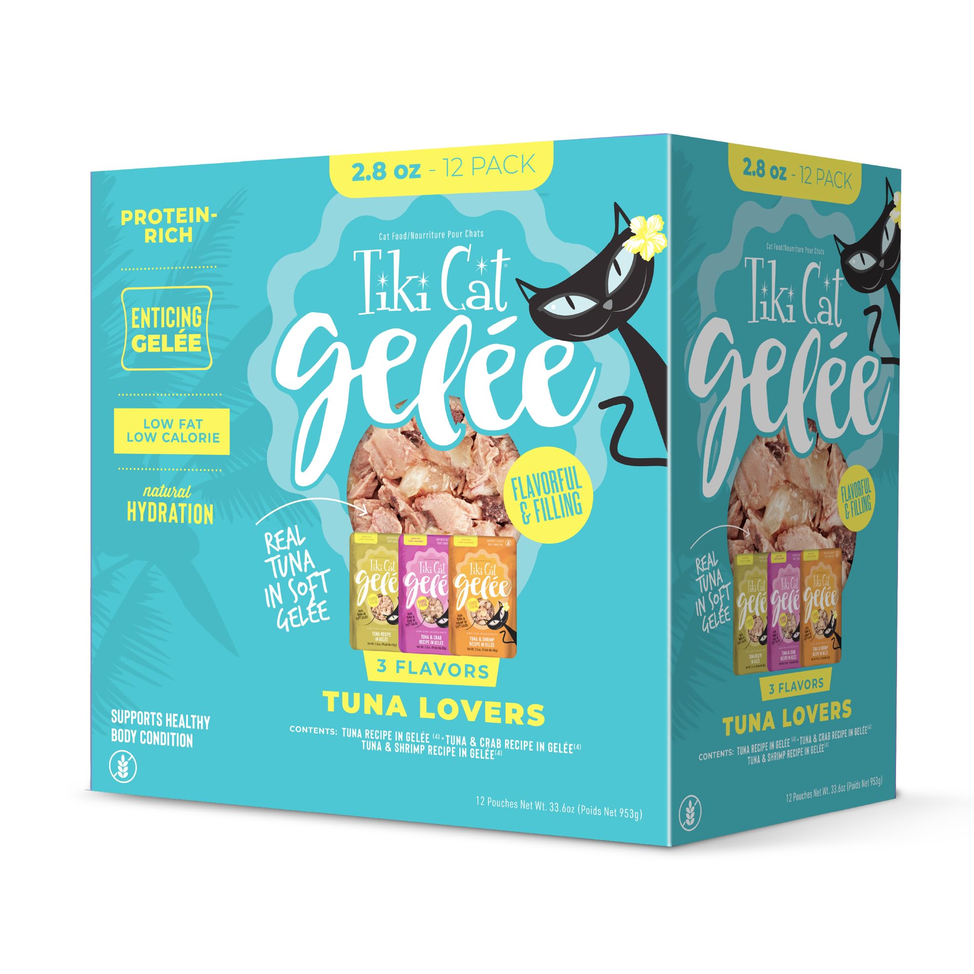Tiki Pets Gelee thon en sachet : repas riche en saveur et hydratation.