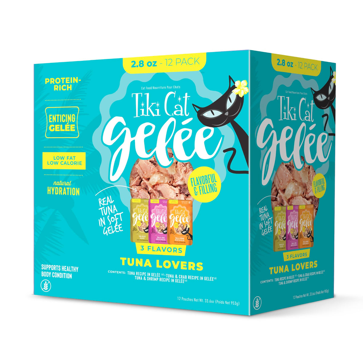 Tiki Pets Gelee thon en sachet : repas riche en saveur et hydratation.