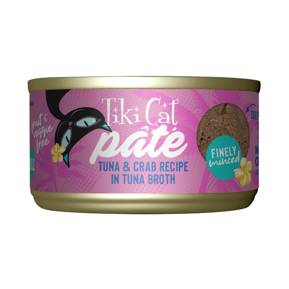 TIKI PETS Grill Pâté Thon et Crabe: boîte attrayante, riche en protéines.