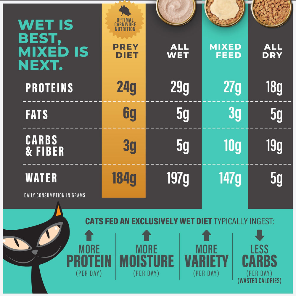 Ajout sur croquettes Tiki Cat Solutions pour hydratation accrue.