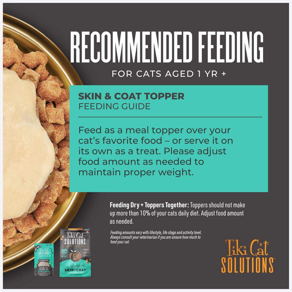 Ingrédients sans OGM dans Tiki Cat Solutions pour une alimentation sûre.