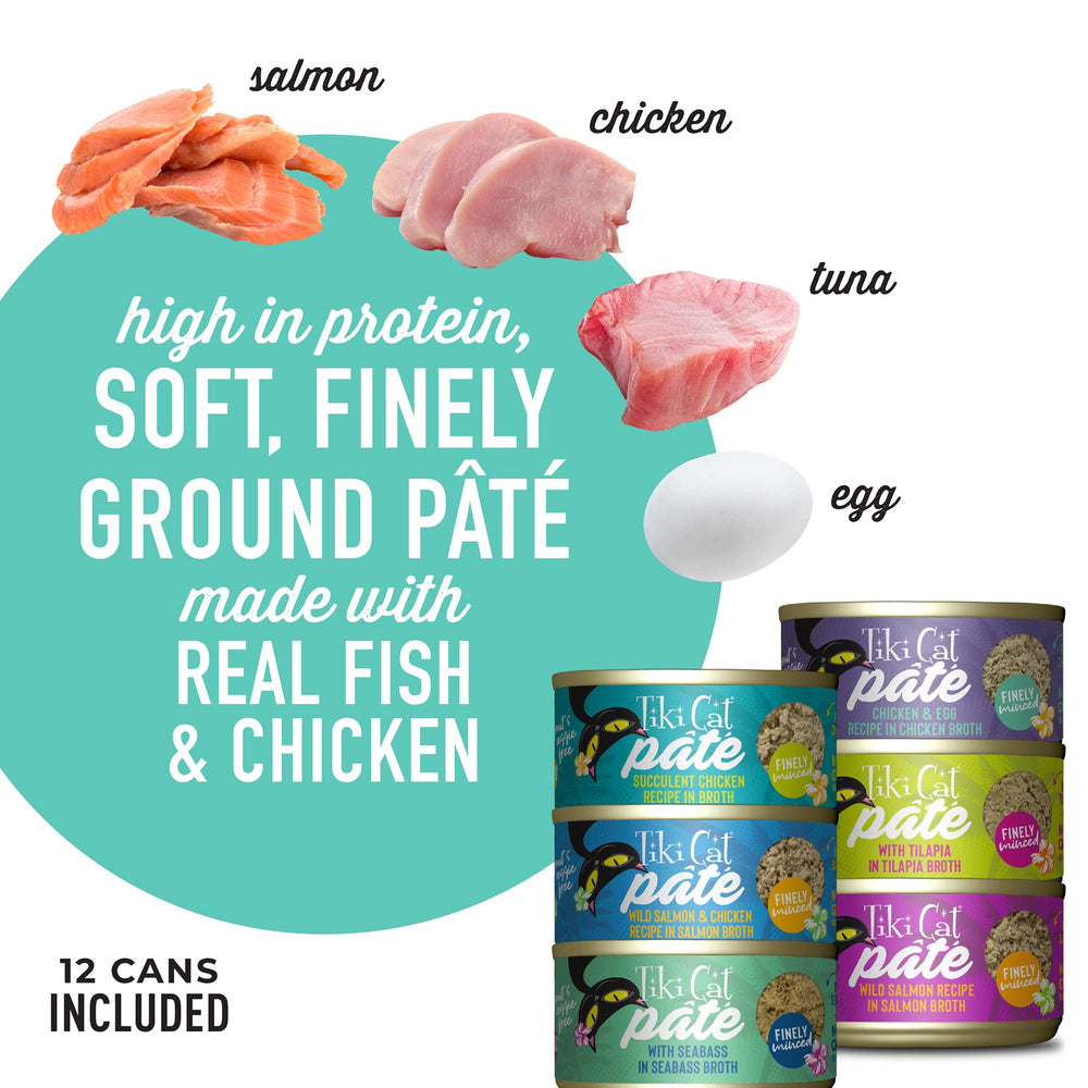 Tiki Cat Luau Pâté Poulet et Œuf, protéine complète pour tous âges.