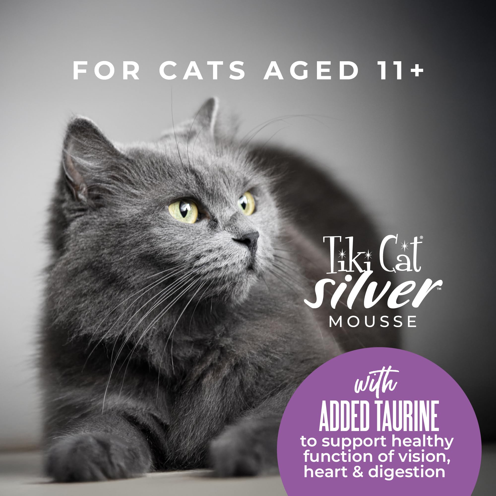 Tiki Cat Silver Mousse avec fibre de potiron pour la digestion.