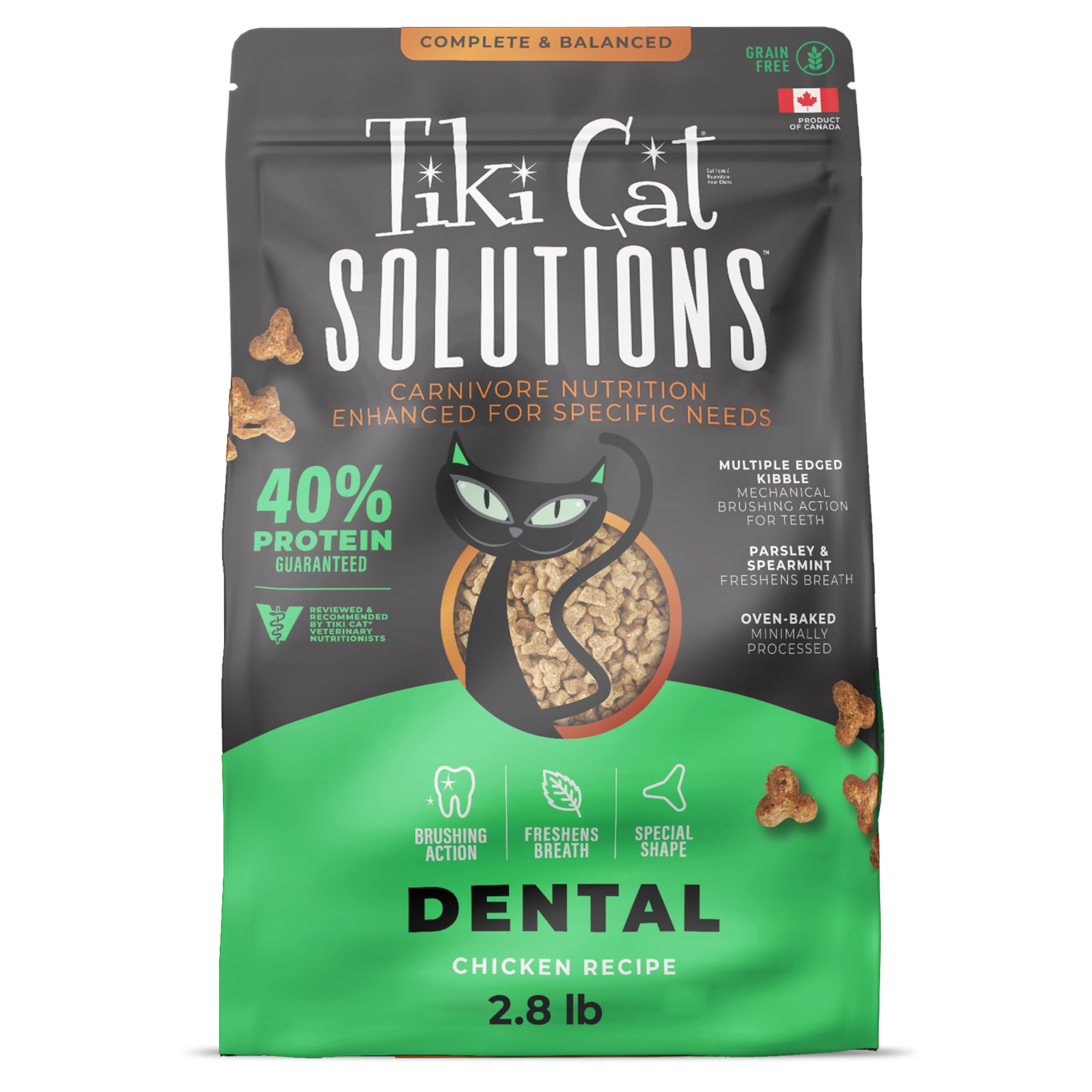 Tiki Pets Solutions dentaires croquettes poulet pour l'hygiène dentaire