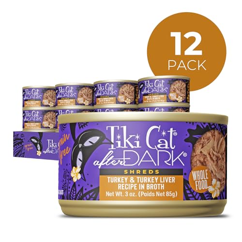 Tiki Cat After Dark morceaux dinde-foie, protéines riches pour repas humide