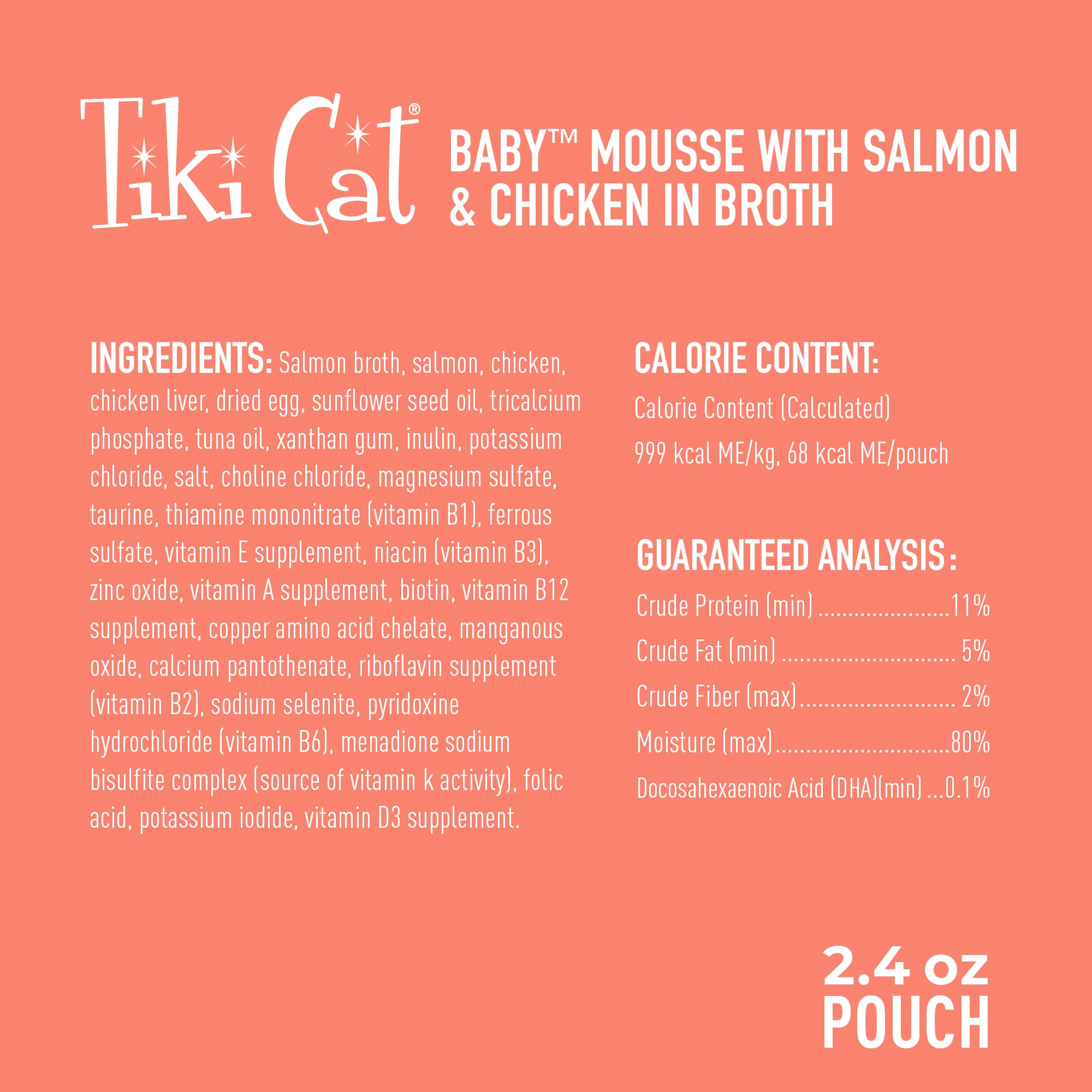 Bouillon de saumon Tiki Cat Baby: enrichit l'arôme et l'hydratation.