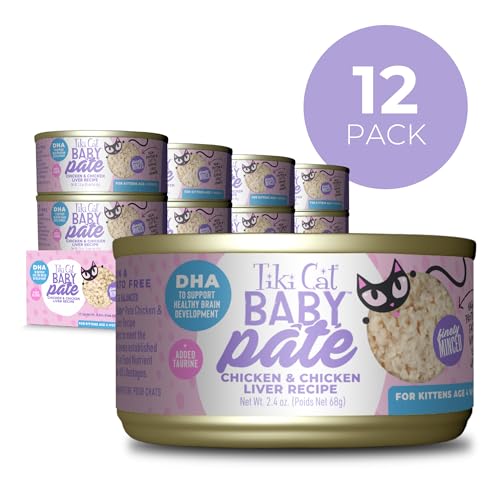 Tiki Cat Baby Pate Chaton au foie de poulet, riches protéines pour la croissance.