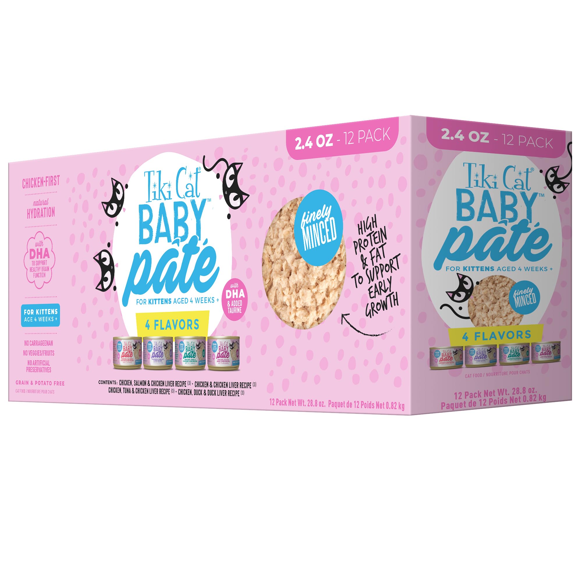 Tiki Cat Baby Pâté : ouverture de boîte prête à servir pour chaton en croissance.