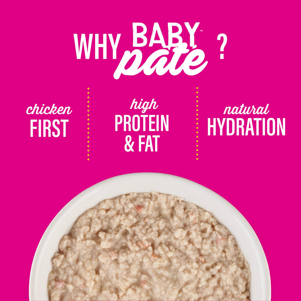 Formule sans céréales ni pommes de terre dans Tiki Cat Baby Pâté.