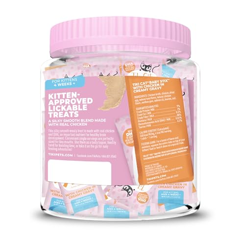 Tiki Cat Baby Stix, DHA contenu pour le développement cérébral des chatons.
