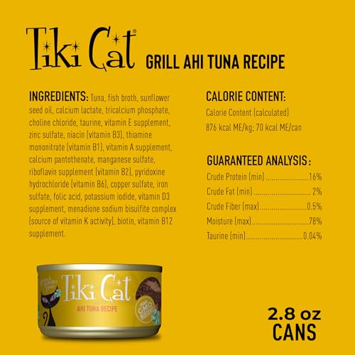 TIKI Cat Hawaii Grill Ahi – morceaux thon visibles, saveur riche et naturelle.