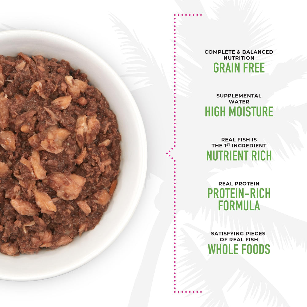 En canettes nutritives, Tiki Cat Grill offre une texture appétente.