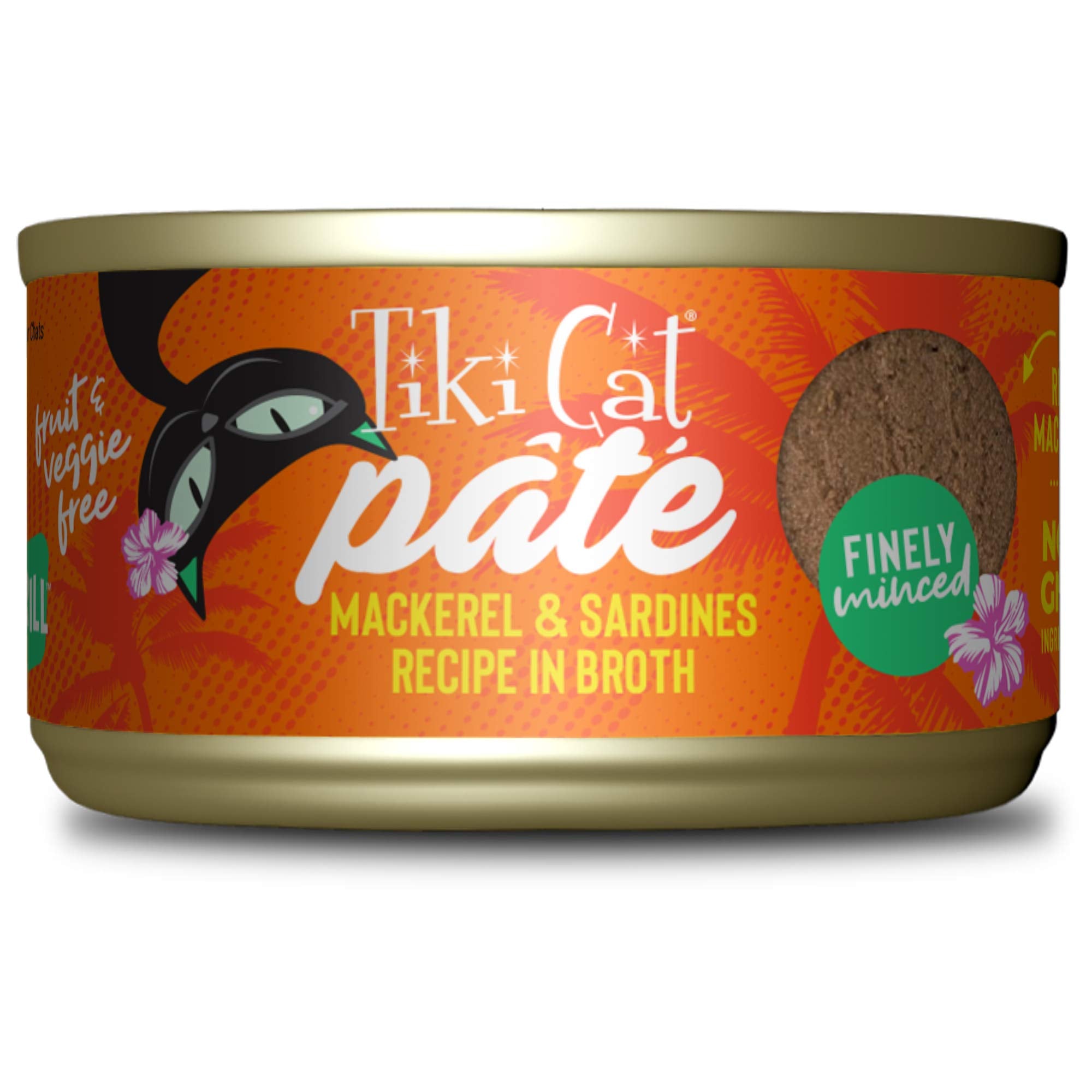 TIKI PETS Tiki Cat Grill Pâté avec sardines et maquereau, riche en protéines.