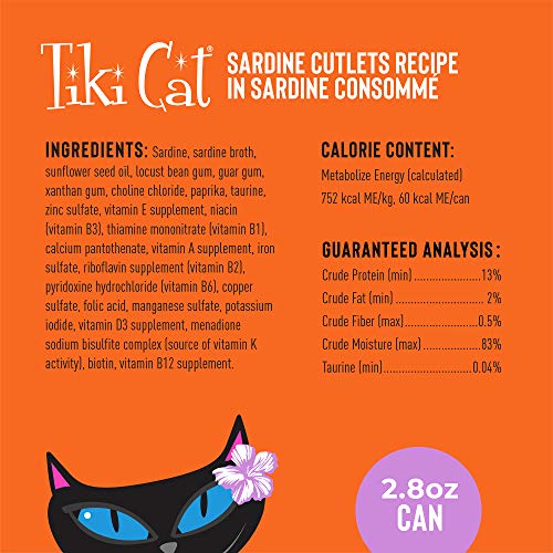 Tiki Cat Grill sardines-fruits de mer, goût apprécié des chats.