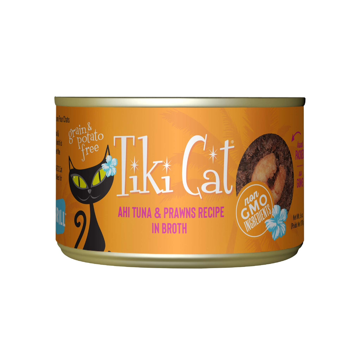 TIKI PETS Tiki Cat Grill thon Ahi et crevettes, protéiné et savoureux.