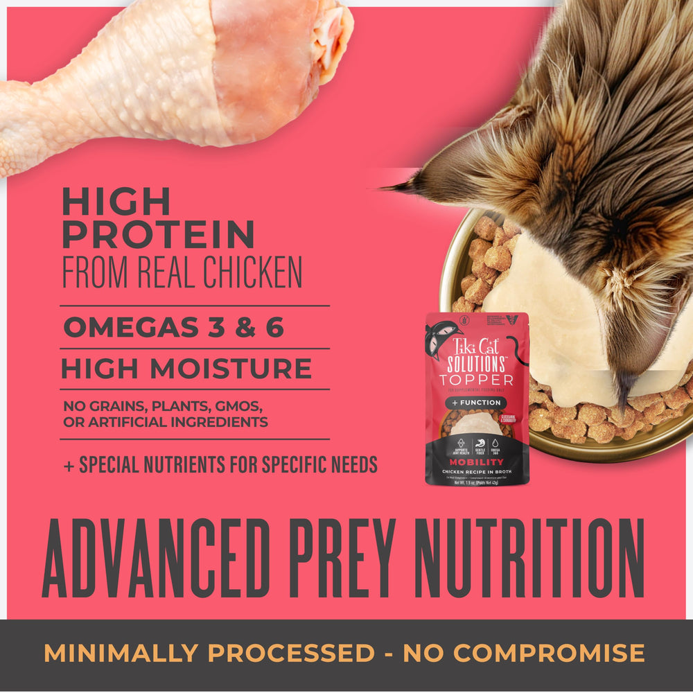 Tiki Cat Solutions Mobilité — oméga3 et oméga6 pour l'équilibre nutritionnel.