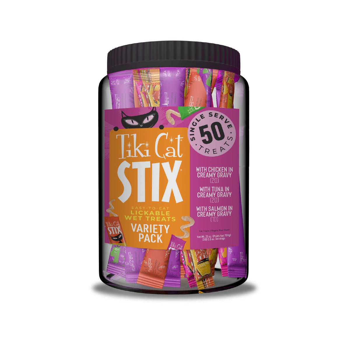 Tiki Cat Stix Mousse dans le bocal Mega, portion généreuse.