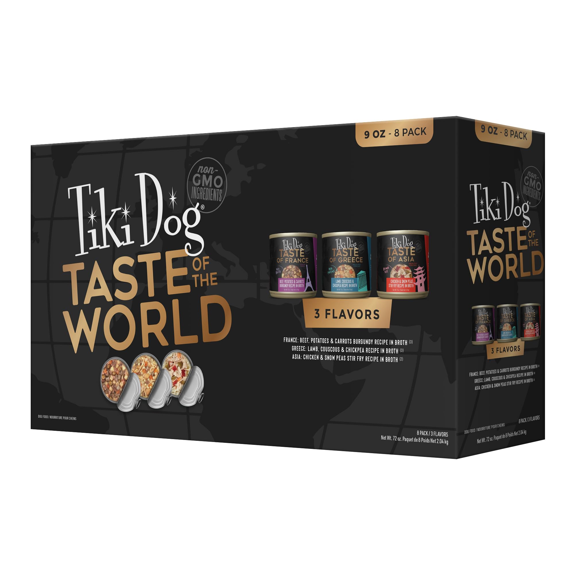 TIKI PETS Tiki Dog Goût du Monde: variété en boîtes 9 oz pour repas variés.